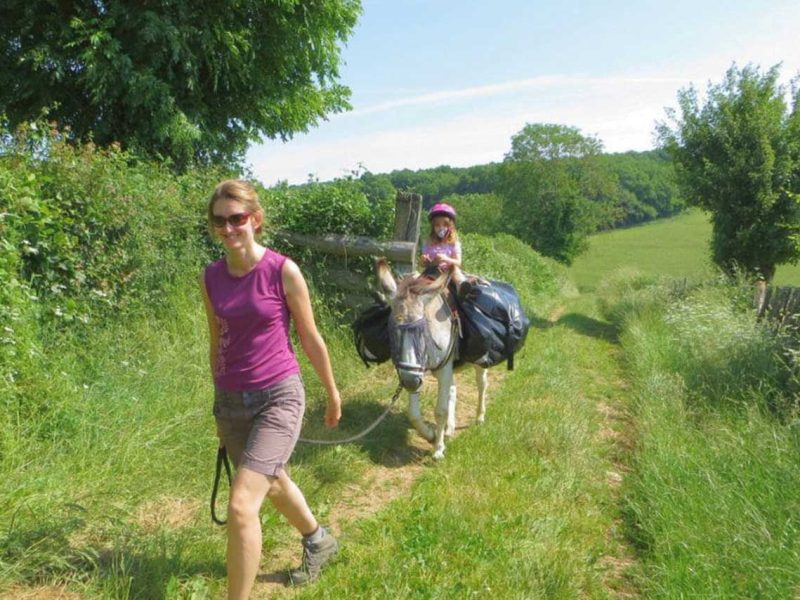 rando âne en famille